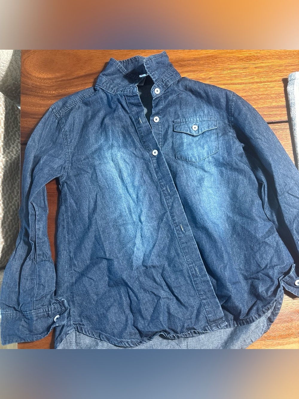 fabkids Denim-Style Button-Down Shirt - Blue